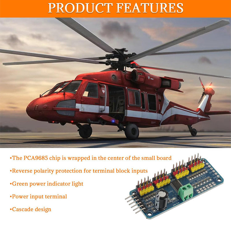 16 Channel 12-bit PWM/Servo Driver-I2C interface PCA9685 module Raspberry pi shield module servo shield