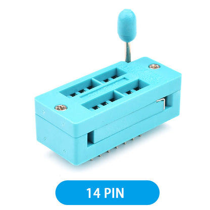 2.54 MM Green DIP Universal ZIF IC Socket Test Solder Type IC lock seat zif socket 4 16 20 28 40 P Pin