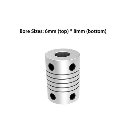 Aluminum Z-axis Flexible coupling for 3D printer stepper Motor shaft couplers, D19L25, 3mm, 4mm, 5mm, 6mm, 6,35mm, 8mm, 10mm