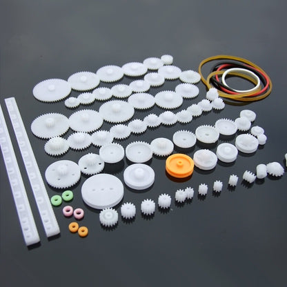 75pcs Plastic gear/rack/ pulley/ belt/Worm gear/Single-and double-gear/8-56 teeth