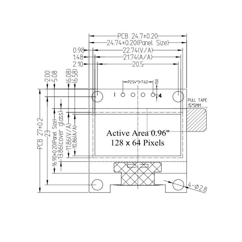 0.96 inch IIC SPI Serial White/Blue/Yellow Blue OLED Display Module SSD1306 12864 LCD Screen Board for Arduino