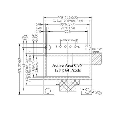 0.96 inch IIC SPI Serial White/Blue/Yellow Blue OLED Display Module SSD1306 12864 LCD Screen Board for Arduino
