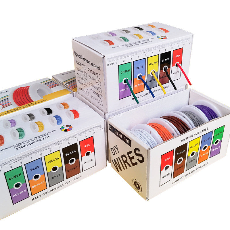 1pcs Hookup Wire Kit (6 colors, 20 m each, AWG 24 Stranded Wire) Silicone Jacket