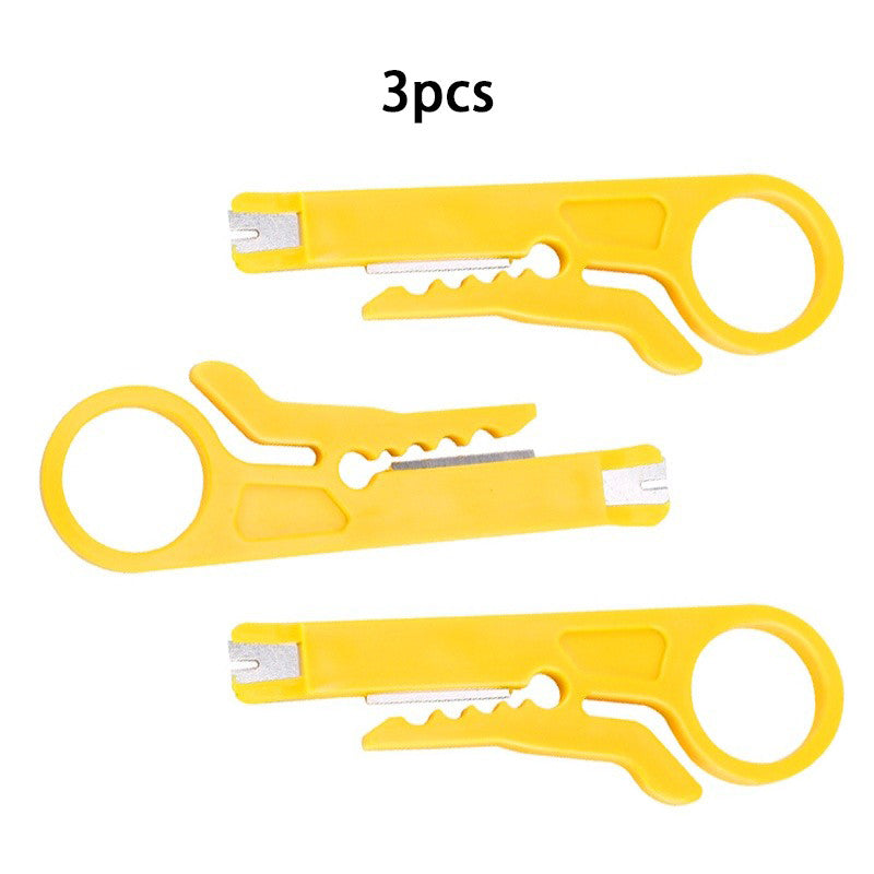 3PCS Mini Portable Wire Stripper Cutter Impact Punch Down Tool 110 Blade for Network Wire Cable