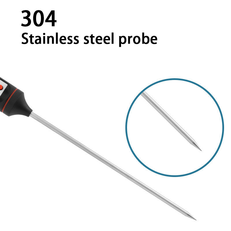 Food Thermometer for oil, water, and meat.  Accurate probe for grilling, baking, and cooking with LCD display.