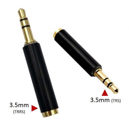 3.5mm 4-pole TRRS female to 3-pole TRS male audio adapter, suitable for computers and cameras