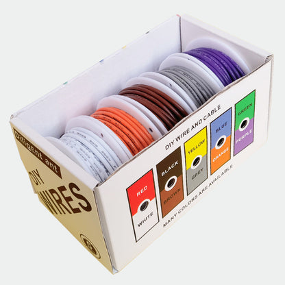 1pcs Hookup Wire Kit (6 colors, 20 m each, AWG 24 Stranded Wire) Silicone Jacket