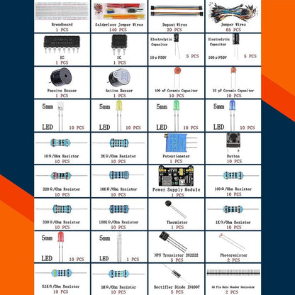 830 Breadboard Set Tie-points Breadboard Set Electronic Component Basic Starter Kit Resistor
