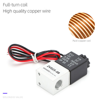 Solenoid Valve 1/4" 1/8" 2 Way Normally Closed Direct-Acting Pneumatic Valves For Water Air Gas Hot DC 12V 24V 110V 220V