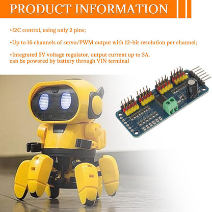 16 Channel 12-bit PWM/Servo Driver-I2C interface PCA9685 module Raspberry pi shield module servo shield