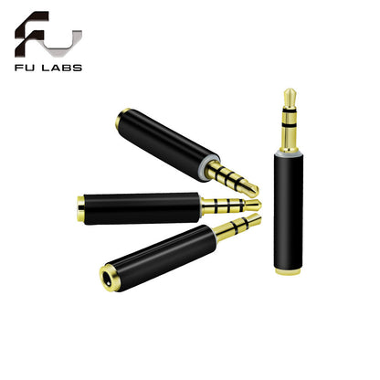 3.5mm 4-pole TRRS female to 3-pole TRS male audio adapter, suitable for computers and cameras