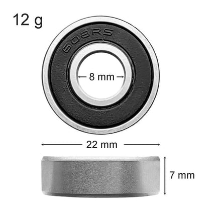 10pcs 608rs Stainless Steel Skateboard Bearings Skateboard Roller Wheel Bearings