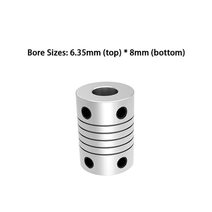 Aluminum Z-axis Flexible coupling for 3D printer stepper Motor shaft couplers, D19L25, 3mm, 4mm, 5mm, 6mm, 6,35mm, 8mm, 10mm