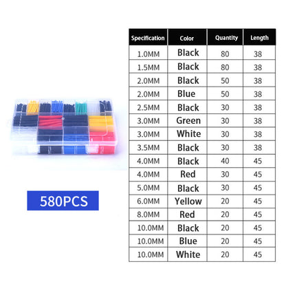 164 / 328 / 580 pcs Polyolefin Heat Shrink Tube Wrap HeatShrink Tubing kit 2:1 Electric Insulation