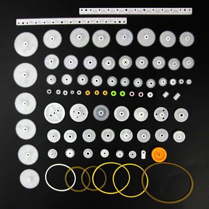 75pcs Plastic gear/rack/ pulley/ belt/Worm gear/Single-and double-gear/8-56 teeth