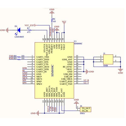 SIM800C USB to GSM Module Quad-band GSM GPRS Module for Bluetooth SMS Messaging With Antenna