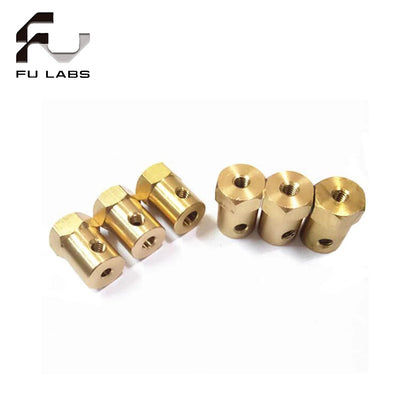 5PCS Hex Coupling Hexagonal Brass Connector Connecting Shaft Copper Connector for Motor Wheel DIY Robot Car Chassis