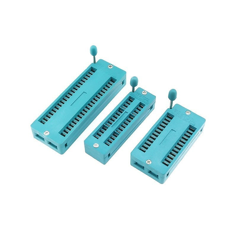 2.54 MM Green DIP Universal ZIF IC Socket Test Solder Type IC lock seat zif socket 4 16 20 28 40 P Pin