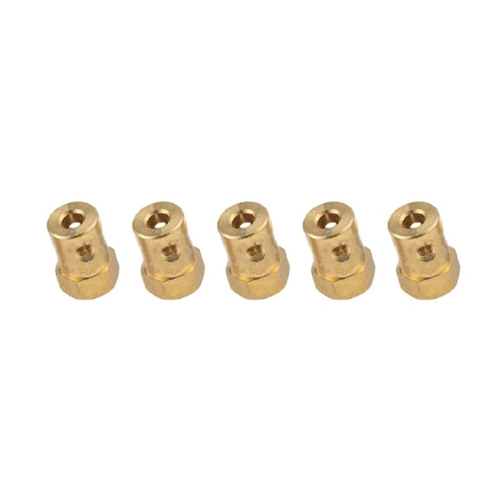 5PCS Hex Coupling Hexagonal Brass Connector Connecting Shaft Copper Connector for Motor Wheel DIY Robot Car Chassis