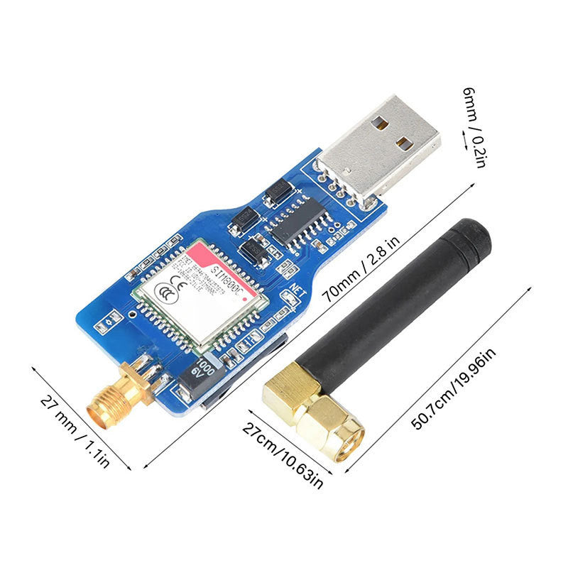 SIM800C USB to GSM Module Quad-band GSM GPRS Module for Bluetooth SMS Messaging With Antenna