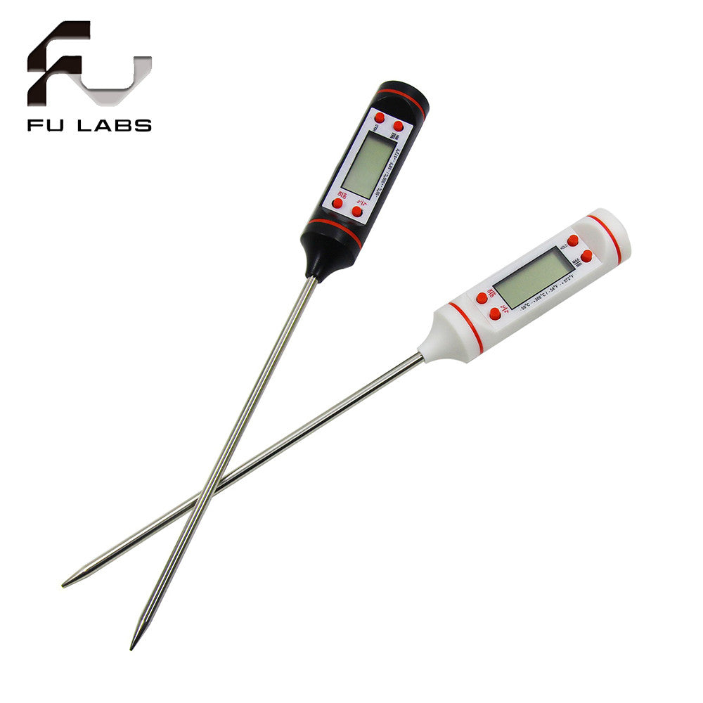 Food Thermometer for oil, water, and meat.  Accurate probe for grilling, baking, and cooking with LCD display.