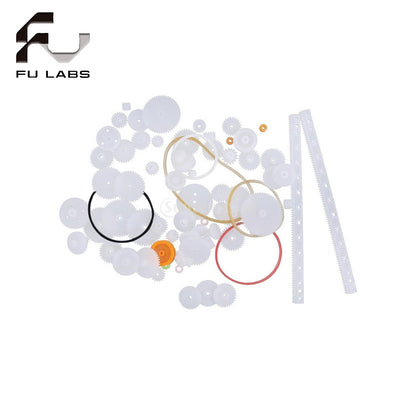 75pcs Plastic gear/rack/ pulley/ belt/Worm gear/Single-and double-gear/8-56 teeth