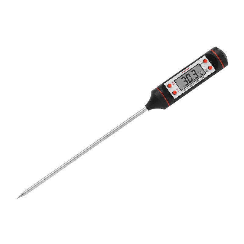 Food Thermometer for oil, water, and meat.  Accurate probe for grilling, baking, and cooking with LCD display.