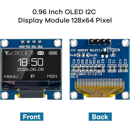0.96 inch IIC SPI Serial White/Blue/Yellow Blue OLED Display Module SSD1306 12864 LCD Screen Board for Arduino