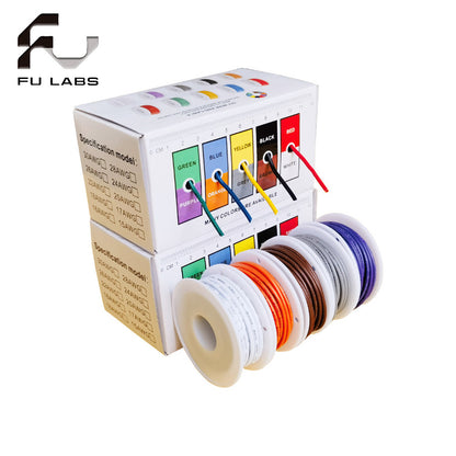 1pcs Hookup Wire Kit (6 colors, 20 m each, AWG 24 Stranded Wire) Silicone Jacket