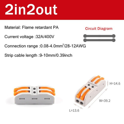 Quick Wire Terminal Connector Universal Wiring Cable Connector Wire connector 32A quick connector