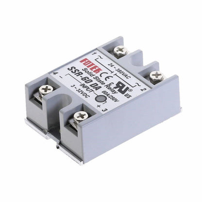SSR-40DA 25DA 60DA DC to AC Solid State Relay Module Temperature Controller 24V-380V 40A 250V/25A 250V/ 60A 250V