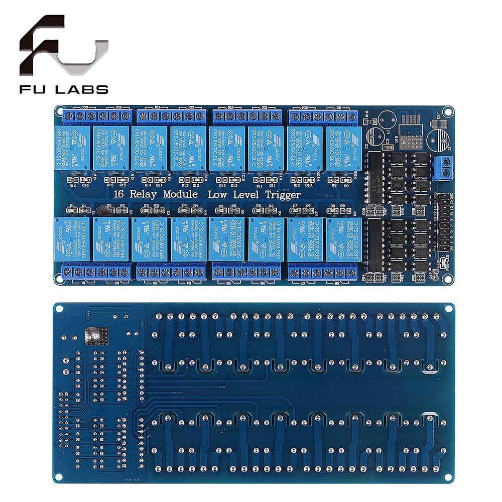 16-Channel Relay Module 5V/12V/24V 10A for Arduino DIY – Fu-labs