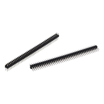 Header Strip Socket 2.54mm Pitch Header Connectors, Easy to install Black 2*40P Male Header Pins PCB board