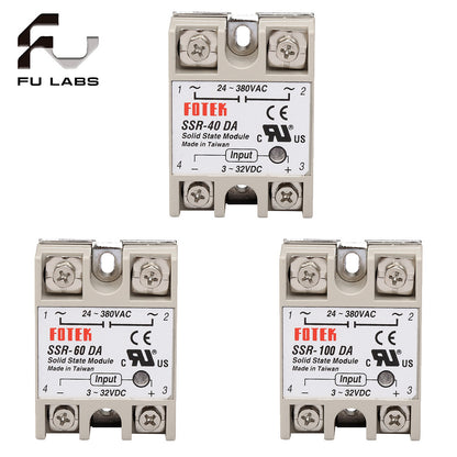 SSR-40DA 25DA 60DA DC to AC Solid State Relay Module Temperature Controller 24V-380V 40A 250V/25A 250V/ 60A 250V