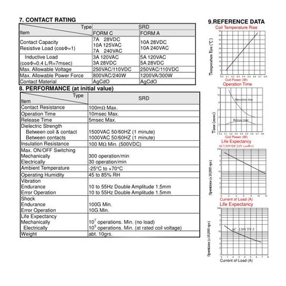 5Pcs 5Pin Relays SPDT 3V 5V 6V 12V 24V 24V