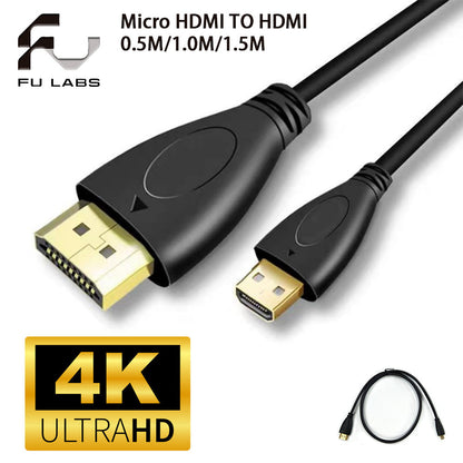 Micro HDMI To HDMI Cable 4K HDMI Cable For Camera  Raspiberry Pi