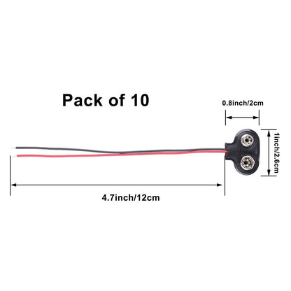 9V BATTERY SOFT CLIP SNAP PLUG CAP CONNECTOR WITH DC PLUG