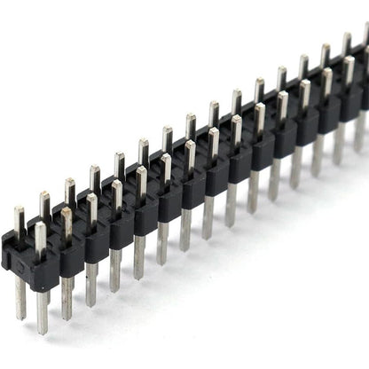 Header Strip Socket 2.54mm Pitch Header Connectors, Easy to install Black 2*40P Male Header Pins PCB board
