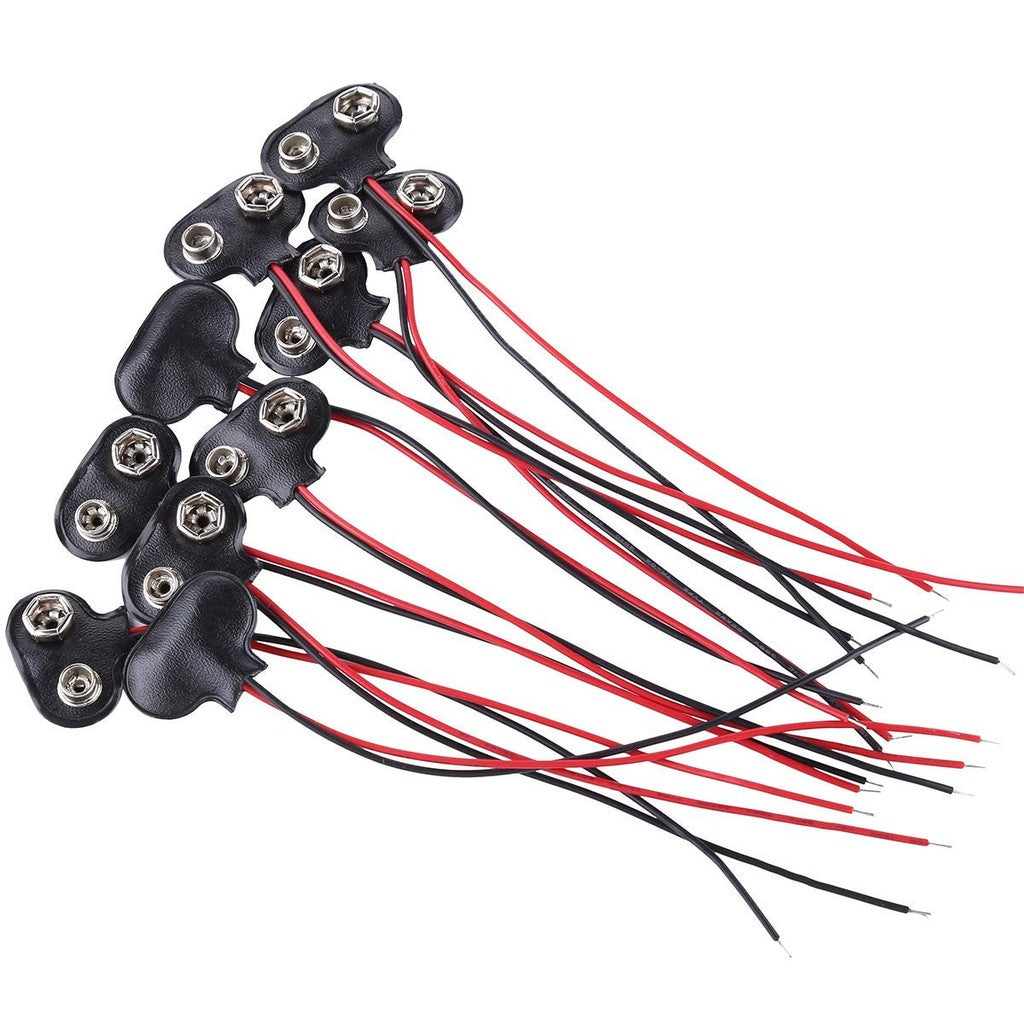 9V BATTERY SOFT CLIP SNAP PLUG CAP CONNECTOR WITH DC PLUG