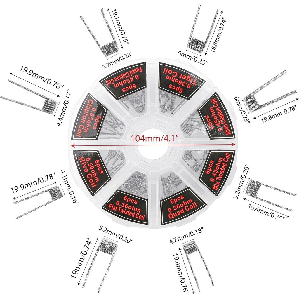 8 in 1 (48pcs) pre built wire set & Heating Wire Resistance Wire Premade Coil