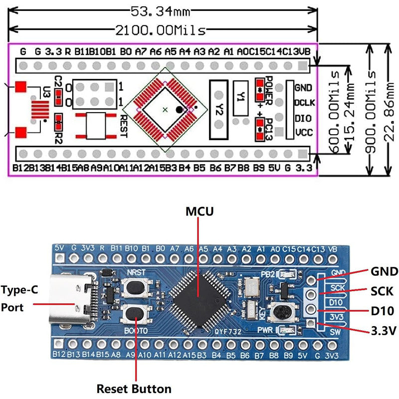 STM32F103C6T6 STM32F103C8T6 ARM STM32 Minimum System Development Board Module For Arduino