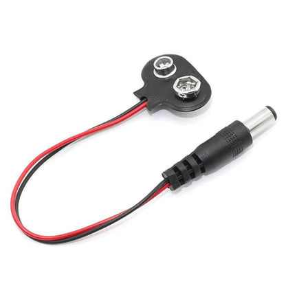 9V BATTERY SOFT CLIP SNAP PLUG CAP CONNECTOR WITH DC PLUG