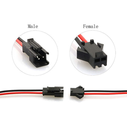 High Quality Plug 10pcs Connector Head Wires 24AWG 2-Pin Male / Female Connected