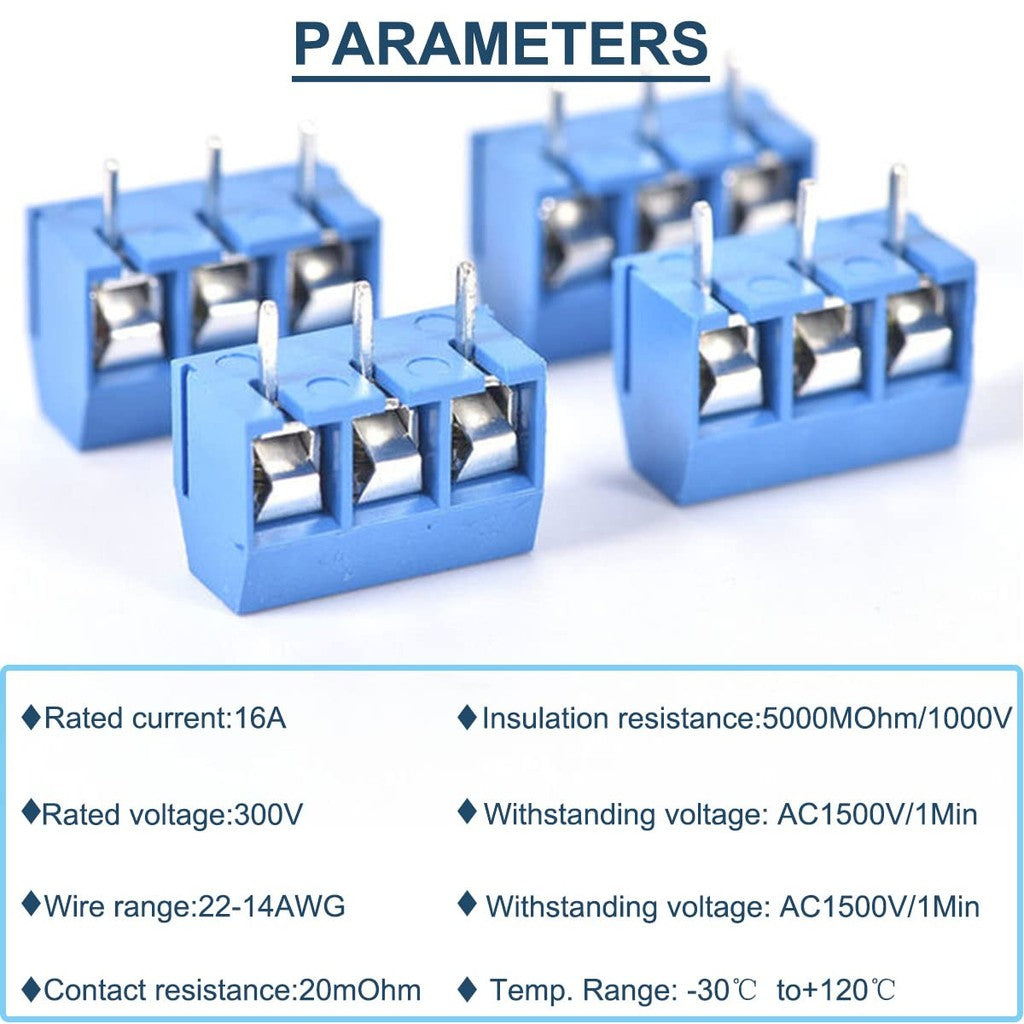 10Pcs KF301- 2P Screw 5.0mm Terminal Block 2 Pin 3 Pin Pcb Terminal Block Connector