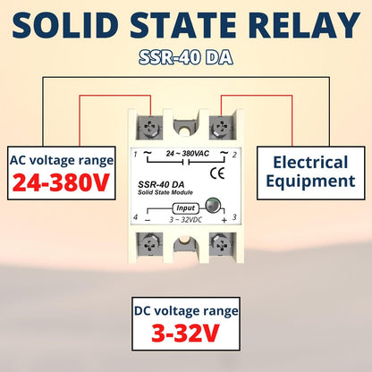 SSR-40DA 25DA 60DA DC to AC Solid State Relay Module Temperature Controller 24V-380V 40A 250V/25A 250V/ 60A 250V