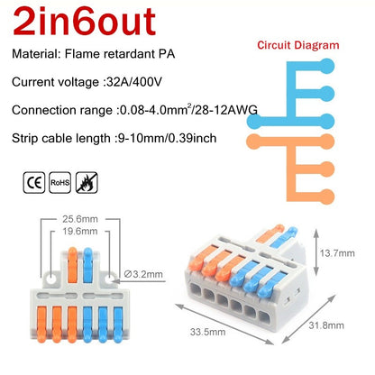 Quick Wire Terminal Connector Universal Wiring Cable Connector Wire connector 32A quick connector
