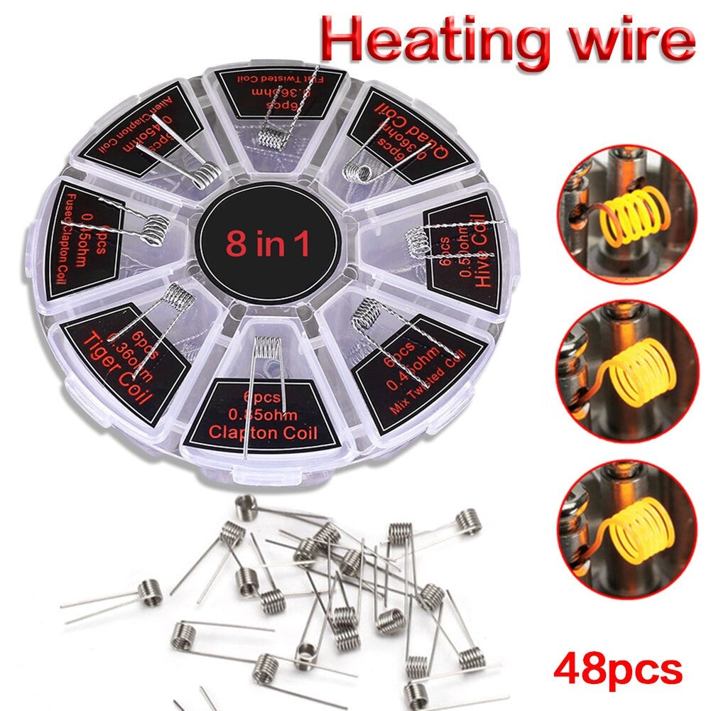 8 in 1 (48pcs) pre built wire set & Heating Wire Resistance Wire Premade Coil