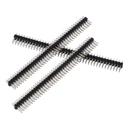 Header Strip Socket 2.54mm Pitch Header Connectors, Easy to install Black 2*40P Male Header Pins PCB board