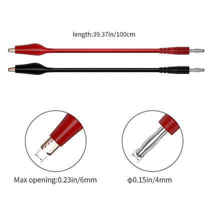 1set Banana Plug to Crocodile Clip Test Total Length of 2Channels