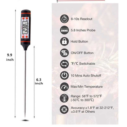 Digital Food Kitchen Thermometer Probe  LCD Meat Cooking Candy Sugar thermometer TP101